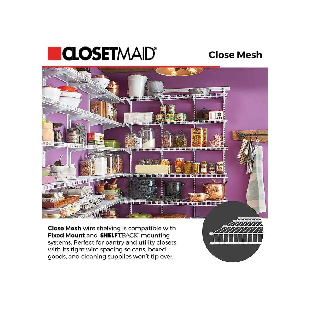 ClosetMaid 2853 ShelfTrack 12-Inch Locking Shelf Bracket, White, Quantity 6 — Home & Garage Storage, Stackable Design