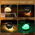 thumbnail image 2 of Zshan Children's Night Light 3-in-1 Alarm Clock and Night Light 7 Colors LED Portable Mouse Bedside Clock Silicone Adjustable Brightness with Remote Control USB Rechargeable Baby Night Light, 2 of 5