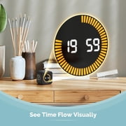 KADAMS Pomodoro Timer Cube, 5,10,25,50 Minute Countdown Timer, LED Visual Display, Pomodoro Timer with Mute & Ring Alert for Productivity, Home, Kitchen, School, Office & Focus