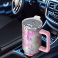 thumbnail image 4 of 40 oz Tie dye Flip Straw Lid Tumbler Stainless Steel Vacuum Insulated Handle Leak Proof Travel Mug Gift for Him Her, 4 of 5