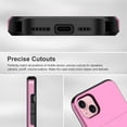 thumbnail image 6 of for iPhone 15 Case with Card Holder Heavy Duty Dual Layer Shockproof iPhone 15 Wallet Case Hidden Card Slot Slim Phone Case for iPhone 15 (Pink), 6 of 14