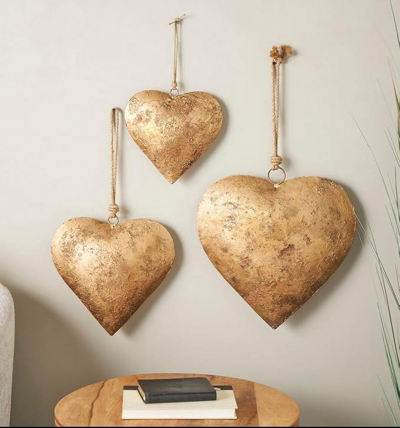 Handmade Brass Finish Hanging Bells for Door Chimes with Jute Rope Shabby Chic Decorative Bells