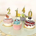 thumbnail image 2 of Velas doradas con números de cumpleaños, 0, 1, 2, 3, 4, 5, 6, 7, 8, 9, decoración para tarta, Cupcake, fiesta de cumpleaños oso de fresa Electrónica, 2 of 5
