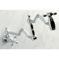 thumbnail image 4 of Kingston Brass KS2101AX Heritage Two-Handle 1-Hole Wall Mount Pot Filler Faucet in Polished Chrome, 4 of 8