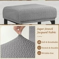 thumbnail image 4 of Rectangle Stretch Counter Height Barstool Slipcovers Rectangular Vanity Stool Cover Kitchen Counter Saddle Seat Cover 4PC Light Gray, 4 of 12