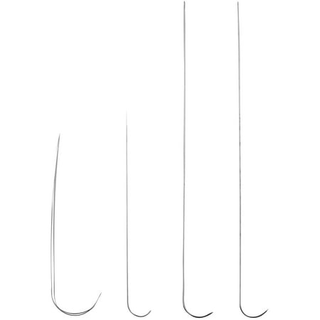 4pcs Stainless Steel Labor-Saving Large Eye Curved Beading Needles for Jewelry Making Sewing Spin Bead DIY Craft 4 Sizes