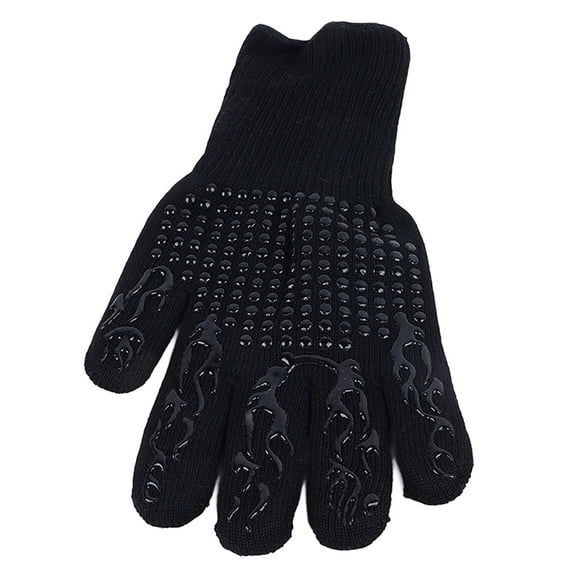 Guantes de cocina resistentes al calor, antideslizantes, reversibles, con forro de poliéster y algodón, para asar y cocinar en barbacoa.