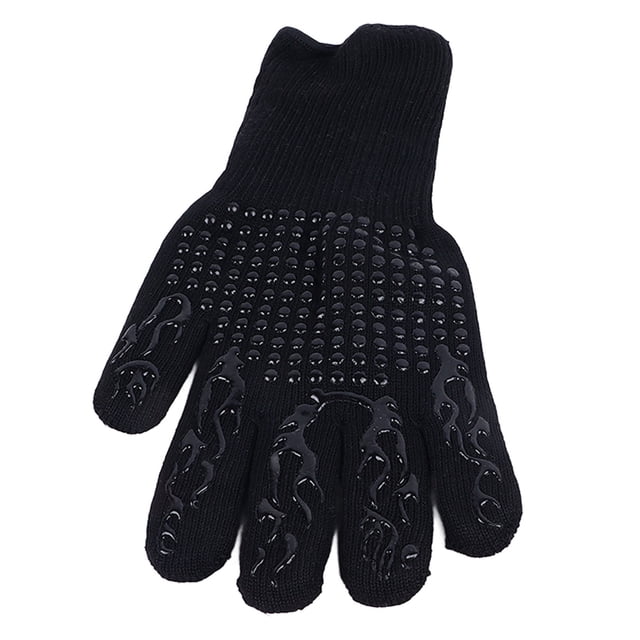 Guantes de cocina resistentes al calor, antideslizantes, reversibles, con forro de poliéster y algodón, para asar y cocinar en barbacoa.
