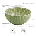 thumbnail image 5 of INFUSE 2 Piece Set of Large 58 oz. Stoneware Ramen Noodle Bowls Pho Soup Dinner, Green Leaves, 5 of 7