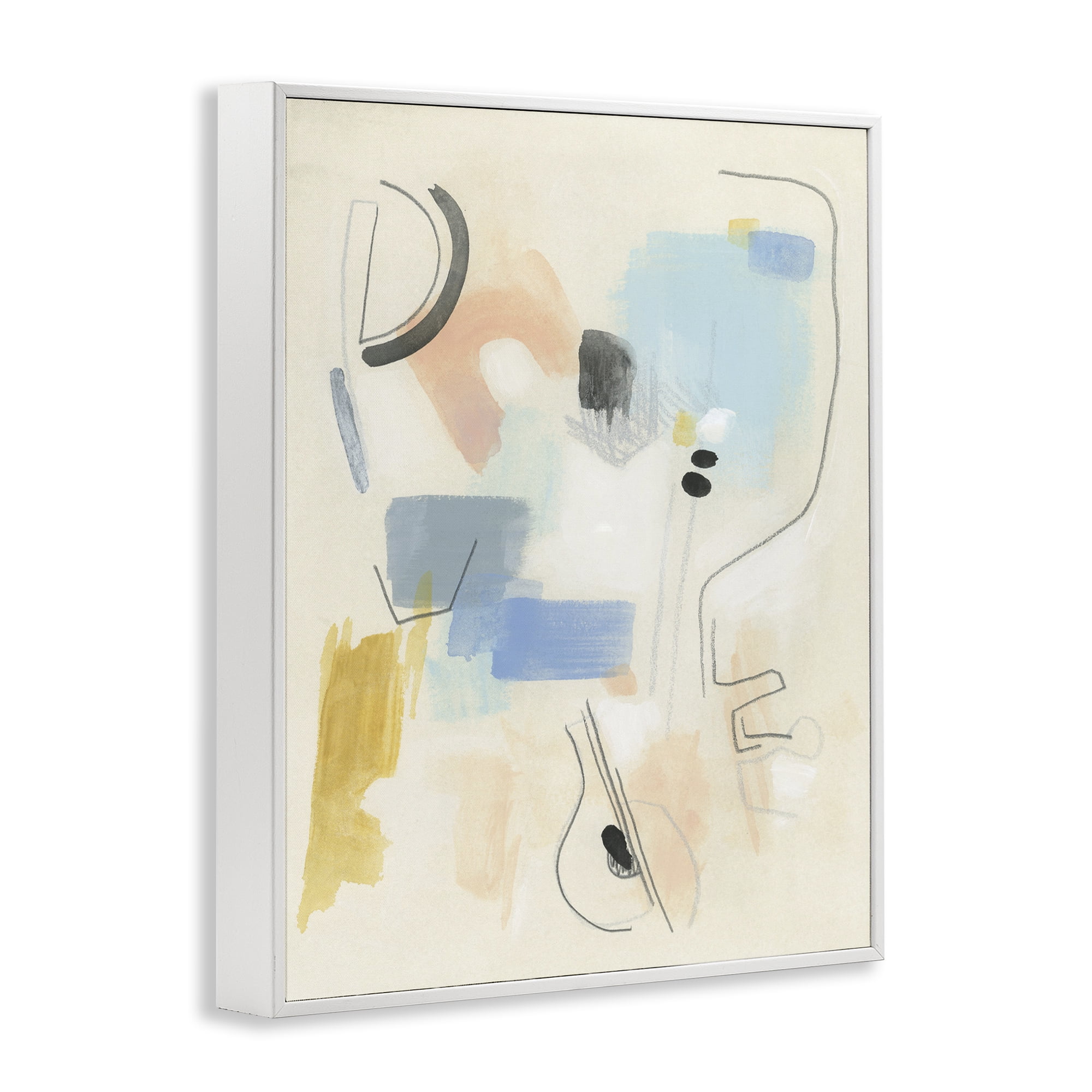 Stupell Industries Modern Scribble Abstraction Abstract Painting White Framed Art Print Wall Art, 11 x 14