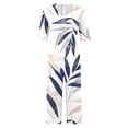 thumbnail image 5 of Mifsaly Floral Print Cotton Jumpsuit for Women V Neck Short Sleeve Wide Leg Romper Flowy Lightweight One Piece Playsuit Summer Vacation Casual Overalls with Pockets L, 5 of 5