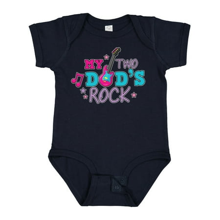 

Inktastic My Two Dads Rock with Guitar Gift Baby Girl Bodysuit