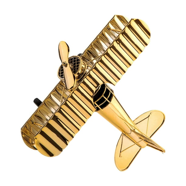 Modelo de Avión Vintage, Planeador de Avión, Adorno Biplano, Accesorios para Fotos, Decoración Retro, Modelo de Avión, Adornos para Entrada Y Dormitor oro grande