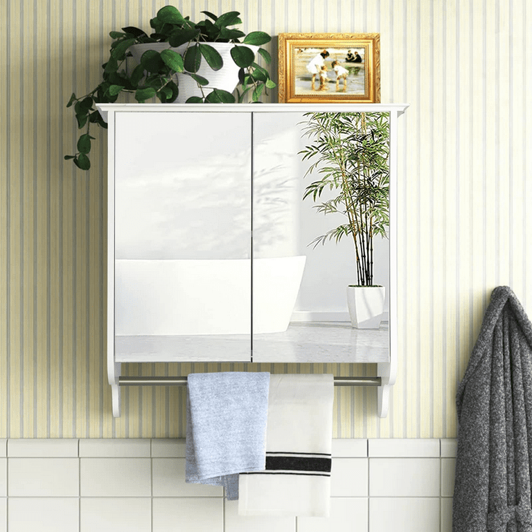 Mirrored medicine cabinet with towel bar hotsell
