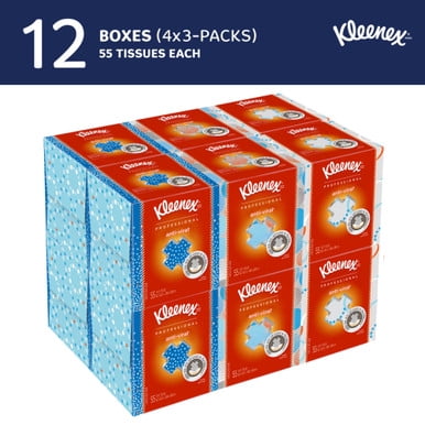 Kleenex Cube de Mouchoirs Antiviraux 21286, 55 Feuilles - 12/caisse