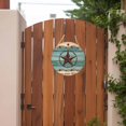 thumbnail image 4 of Texas Star Country Round Front Door Welcome Sign, 7.8 Inch Wall Hanging Decor for Indoor Outdoor, Western Old Wooden Board Vintage Home Porch Hanger Decorations for Holiday Gift, 4 of 9