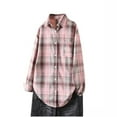 thumbnail image 2 of FDGIU Women's Plaid Flannel Shacket Jacket - Cozy Lapel Button-Down Shirt Coat, Fall Winter Fuzzy Trench Oversized Outerwear, 2 of 4
