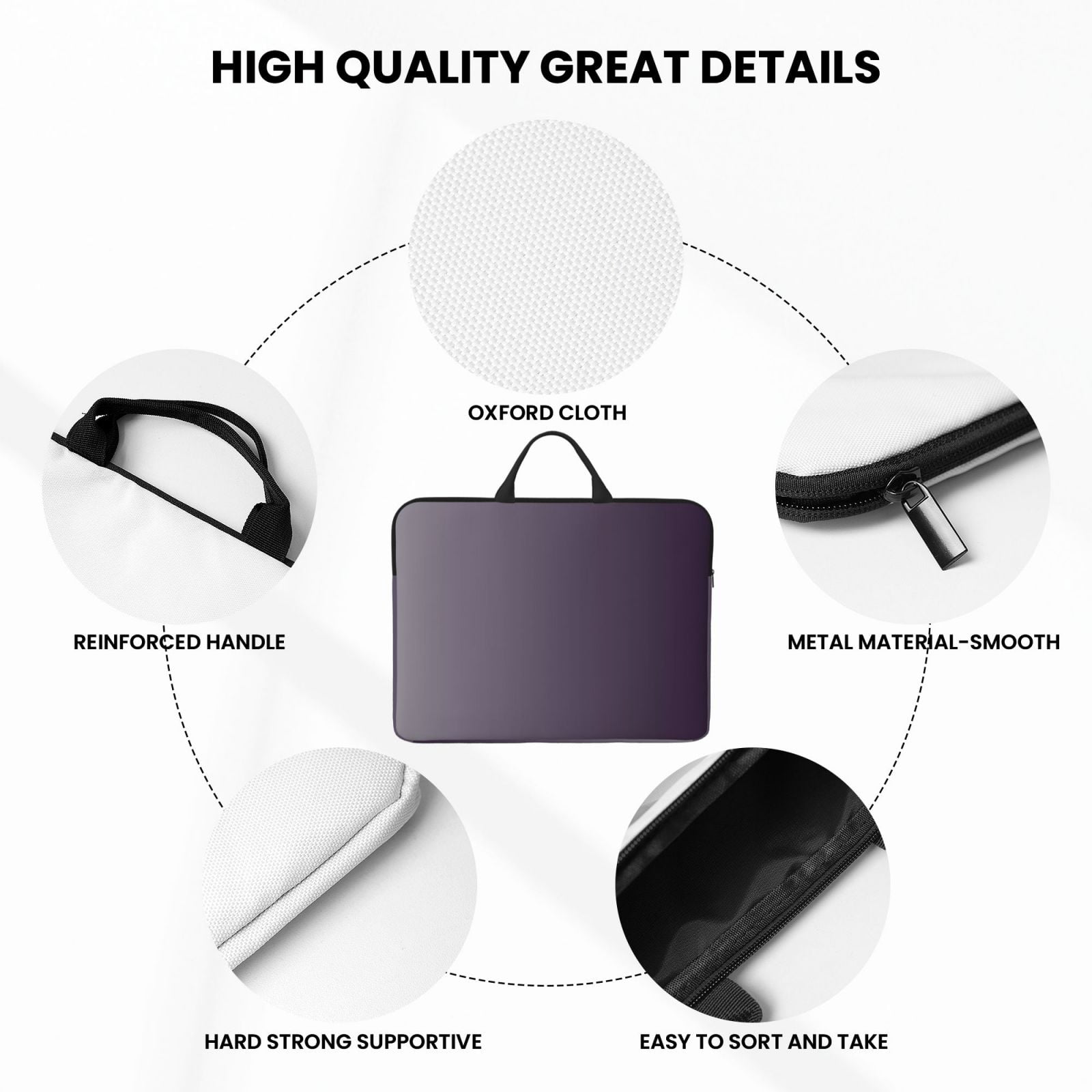 Laptop Sleeve Bag For Women Men 14inch Waterproof Durable Protective Computer Carrying Cover Handle Laptop Case Bag Grey Gradient
