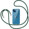 thumbnail image 5 of Clear Case for iPhone 14 with Adjustable Neck Lanyard Strap,Soft Slim TPU Shockproof Protective Cover for iPhone 14 6.1 inch-Dark Green, 5 of 12