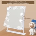 thumbnail image 4 of Hansong Vanity Mirror with Lights Lighted Makeup Mirror with 9 LED Bulbs Plug in Light Up Makeup Mirror with Lights 360 Rotation with 10x Magnifying Mirror Tabletop, 4 of 6