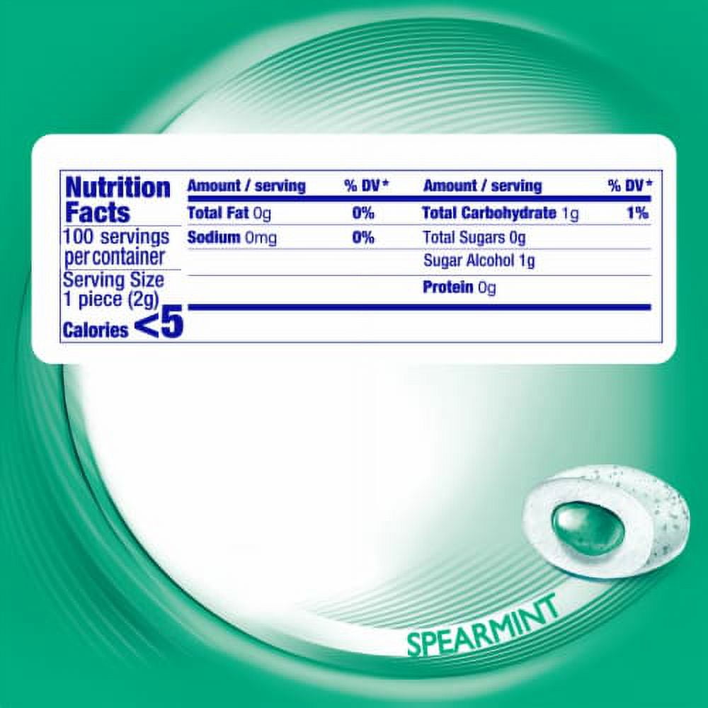 2X-Mentos Pure Fresh Sugar Free Spearmint Flavor Chewing Gum - 100 pc