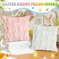 thumbnail image 4 of PayUSD Easter Pillow Covers 18x18 inch Set of 2 Easter Soft Plush Faux Fur Jacquard Throw Pillows for Bedroom Sofa Couch Chair Holiday Festivals Home Decor Easter Rabbit and Eggs, 4 of 6
