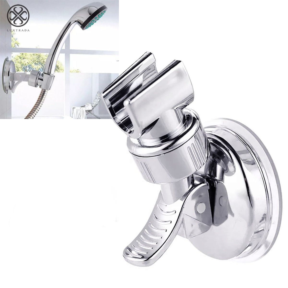 Luxtrada Durable Bathroom&Living Shower Head Racks Bathroom Accessories Shower Head Holder Suction