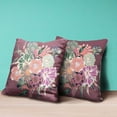 thumbnail image 3 of Amrita Sen Friendship Bouquet Indoor/Outdoor Pillow with Removable Cover in Purple Green Peach16x16, 3 of 4