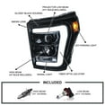 thumbnail image 4 of Spec-D Tuning Glossy Black LED Bar Projector Headlights Compatible with 2011-2016 Ford F250 F350 F450 F550 Super Duty, Left + Right Pair Headlamps Assembly, 4 of 6
