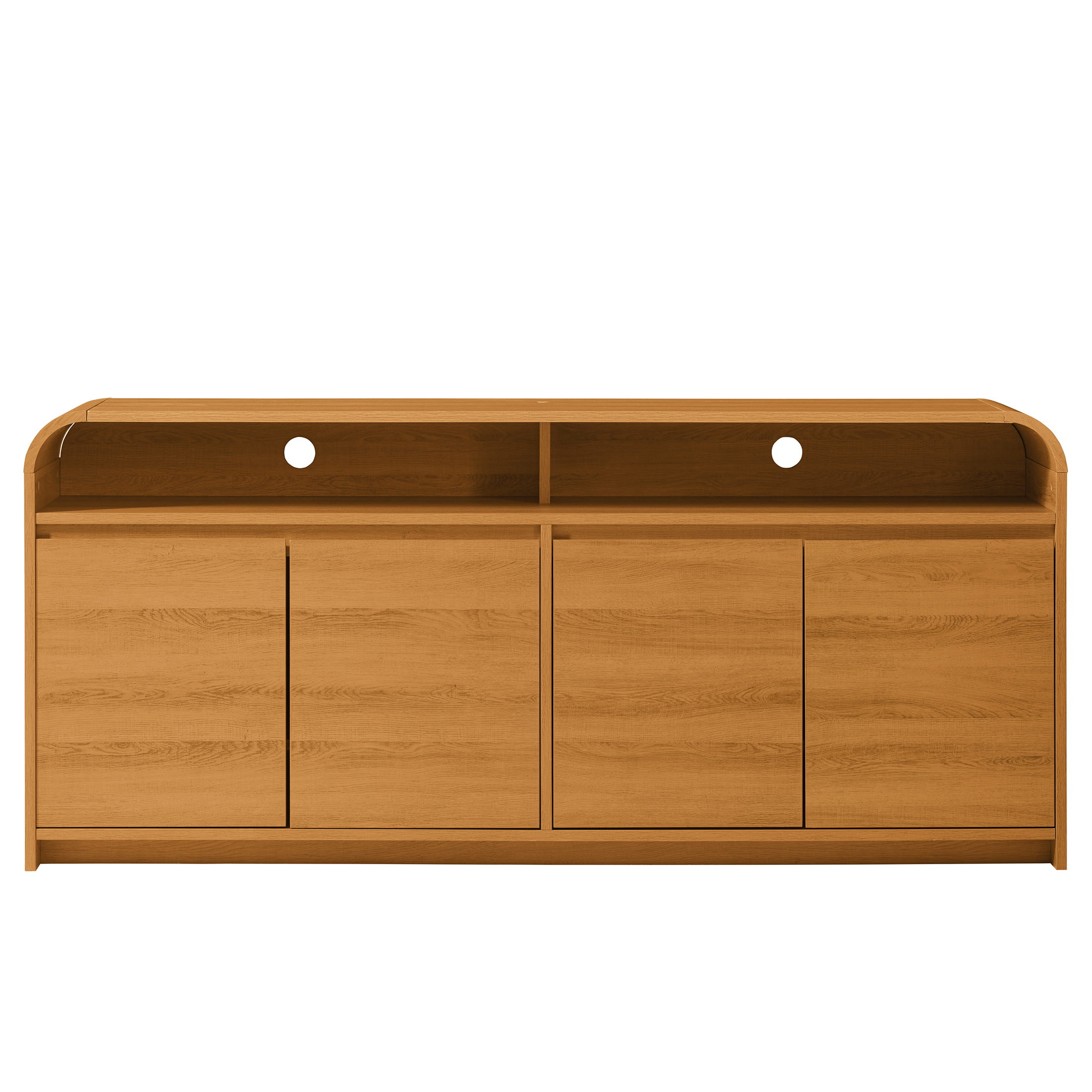 Better Homes & Gardens Juliet Curved TV Stand for 75 in TVs, Light Honey photo 4