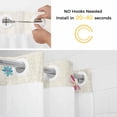 thumbnail image 2 of Happy Easter No Hooks Shower Curtain with Snap-in Liner Spring Blue Truck Bunny Colorful Eggs Carrots Floral Linen Texture Shower Curtains for Bathroom, Waterproof, Easy Install, Washable 60"x72", 2 of 9