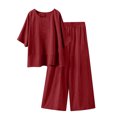 thumbnail image 2 of GEWSEY Womens Pajamas Sets 2 Piece Lounge Set Short Sleeve Tops and Long Pants Soft Pjs Loungewear with Pockets (Red, 5XL), 2 of 6