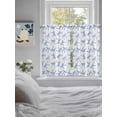 thumbnail image 4 of Kitchen Curtains 54 Inches length, Purple Blue Bow Ribbon Window Treatment Curtain Drapes, Vintage Modern Art Bowknot Decorative Window Curtains for Bedroom Cafe, 52"x54", 2 Panels, 4 of 7