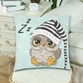 thumbnail image 3 of MKHERT Sleeping Cute Owl Throw Pillowcase Pillow Cover Cushion Couver 18x18 inch, Set of 2, 3 of 3