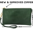 thumbnail image 5 of Humble Chic Clutch Purse Wristlets for Women - Vegan Leather Hunter Green Crossbody Bag, 5 of 10