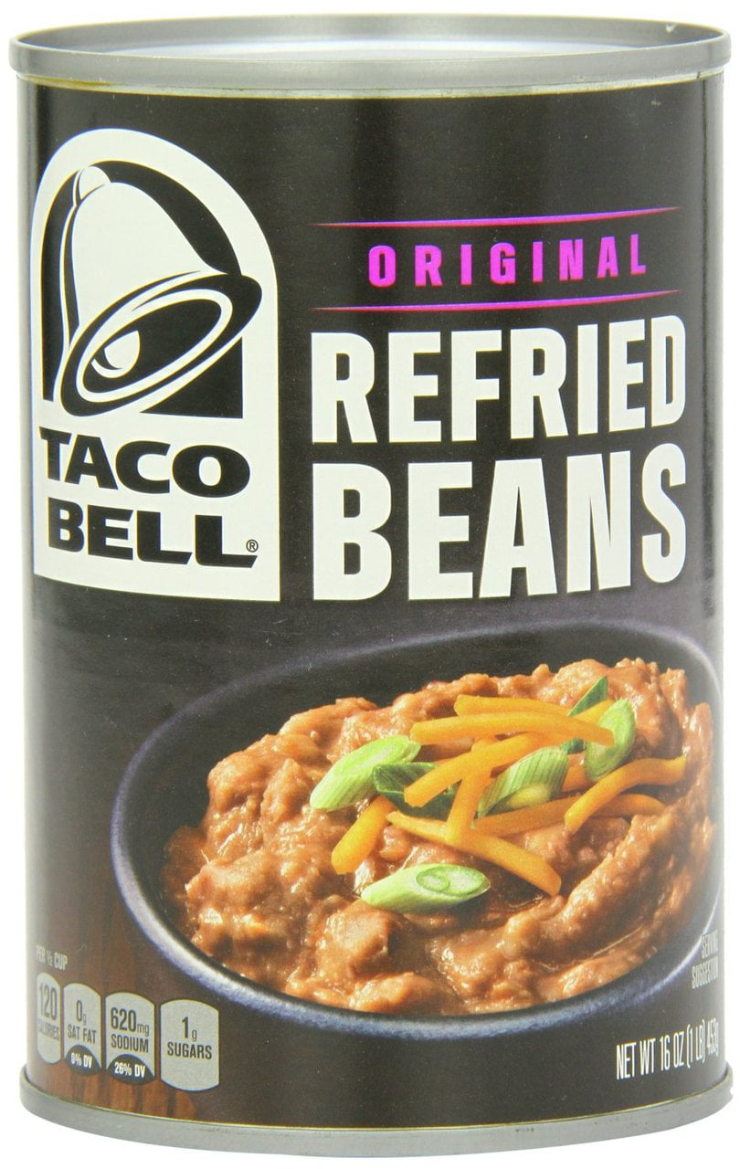 12 PACKS Taco Bell Refried Beans Can, Original, 16 Ounce