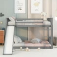 thumbnail image 2 of Tcbosik Modern Full over Full Bunk Bed with Slide and Ladder for Bedroom Living Room, Gray, 2 of 9