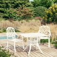 thumbnail image 1 of vidaXL 3 Piece Bistro Set Cast Aluminium White, 1 of 5