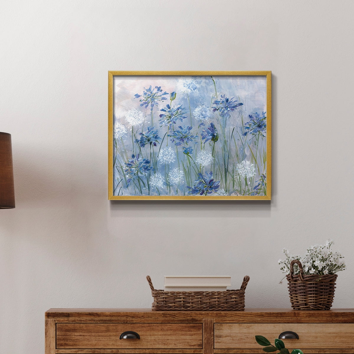 Dandelion and Agapanthus by Sally Swatland - Restickable Framed Giclée Print