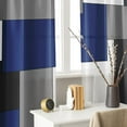 thumbnail image 5 of Dark Blue Window Curtains 63 Inch Length Geometric Window Curtains Over Sink Set of 2, Black Grey White Curtain for Bedroom Living Room, Modern Abstract Kitchen Decor 42x63 Inch, 5 of 6