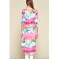 thumbnail image 4 of Tie-dye Venechia High Low Fashion Top With 3/4 Sleeves, 4 of 5