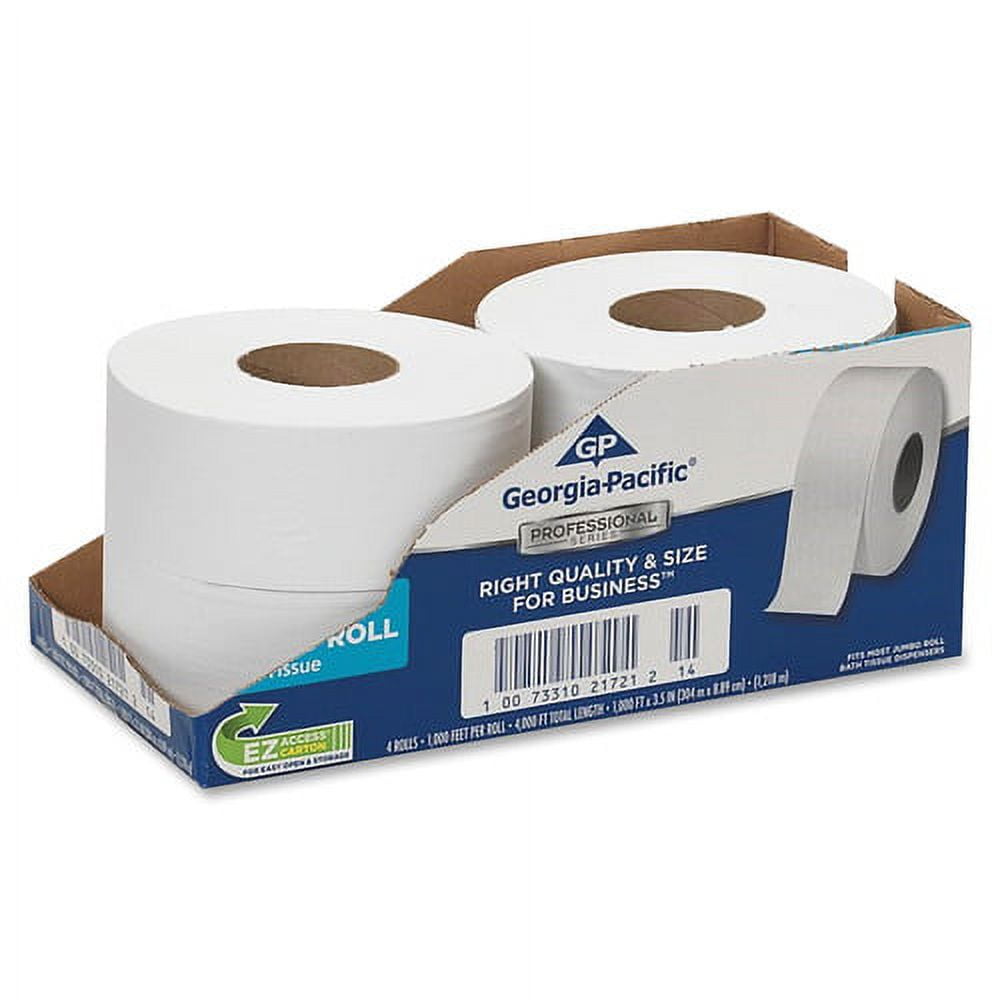 Georgia-Pacific Professional Series Jumbo Jr. Toilet Paper by GP Pro 2 Ply - 3.50" x 1000 ft - 9" Roll Diameter - White - Perforated, Septic Free, Sewer Safe - 4 / Carton