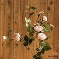 thumbnail image 5 of Artificial Flower Silk Rose Flower Bloom and Bud Stem in Pink 39" Tall, 5 of 5