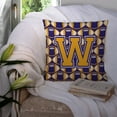 thumbnail image 3 of Letter W Football Purple and Gold Fabric Decorative Pillow, 3 of 4