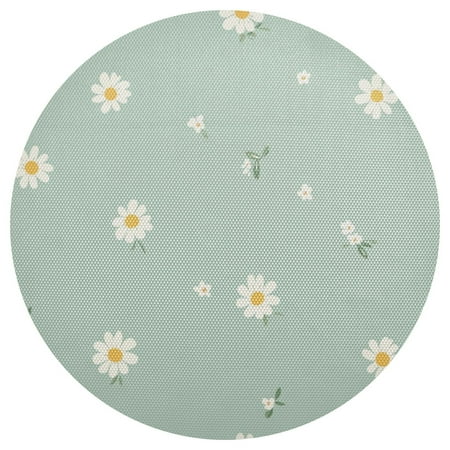 

Fresh Flowers Design 15.4in Diameter PVC Plate Mat Heat-Resistant and Cuttable Kitchen Decor