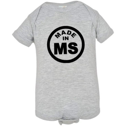 

PleaseMeTees™ Baby From Born Made In Mississippi MS Logo Label Jumpsuit