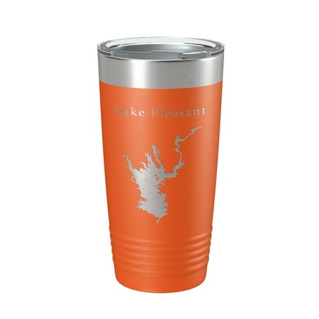 

Lake Pleasant Map Tumbler Travel Mug Insulated Laser Engraved Coffee Cup Arizona 20 oz Orange