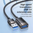 thumbnail image 4 of YESIDO GS26 1.5m USB 2.0 Extension Cable 480Mbps High Speed TPE Wire for Keyboard Mouse Printer, 4 of 5