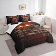 thumbnail image 3 of jejeloiu Brown Bookshelf 7pcs Bedding Comforter Set,Vintage Books Queen Bedding Sets,Library Theme Queen Sheet Sets For Girls Boys,Ultra Soft Home Decor Reversible, 3 of 8
