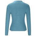 thumbnail image 5 of Drses Women's 2024 Fall Long Sleeve Ribbed Knit Sweater - Low Mock Neck Slim Fit Tee Top, 5 of 8